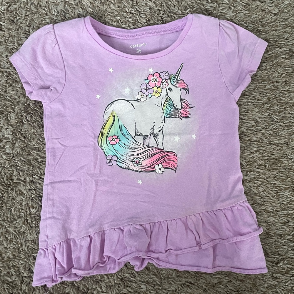 Purple Unicorn Kids T-Shirt